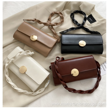 Fall Handbags Women New Korean Pu Women's Bag Color Small Square Bag Lock Single Shoulder Bag